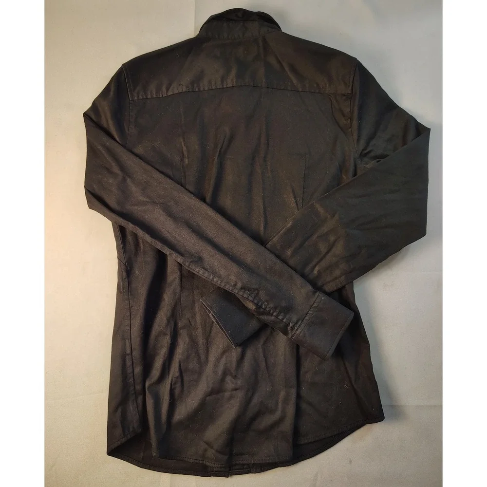 Banana Republic Womens Black Stretch Cotton Button Down Shirt Long Sleeve Size S